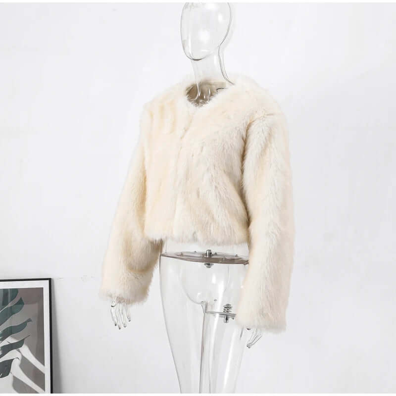 Women's Round Neck Long Sleeve Faux Fur Coat Women's Round Neck Long Sleeve Faux Fur | Ectron Online