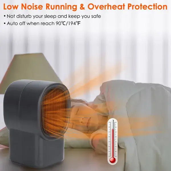 400W Portable Electric Space Heater - Mini Desktop Fan Heater