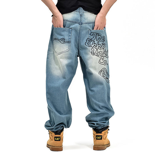 Hip-hop Style Men's Denim Jeans Hip-hop Style Denim Loose Casual Men's J | Ectron Online