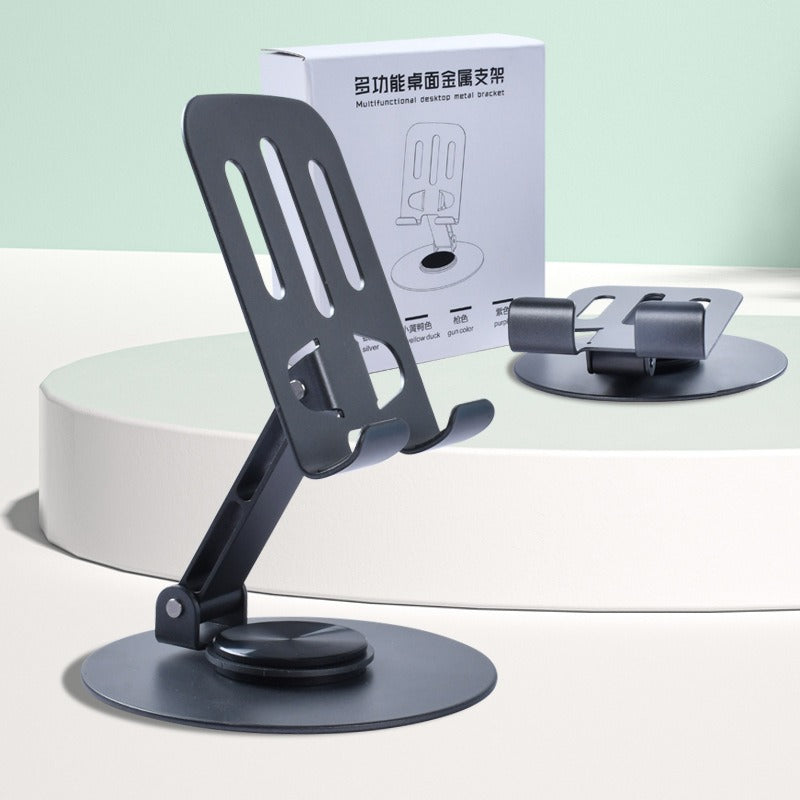 Alloy 360 degree rotating desktop phone holder for live streaming, portable folding lazy tablet phone holder - Ectron Online