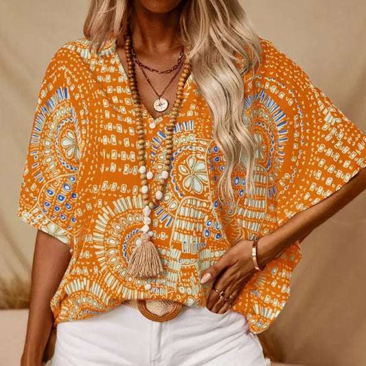 Vacation Style Batwing Sleeve Top