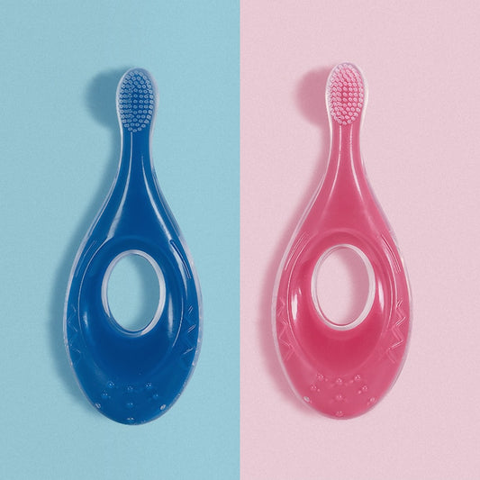 {{ brand }} Silicone Baby Training Toothbrush | Short Handle - Baby Toothbrush