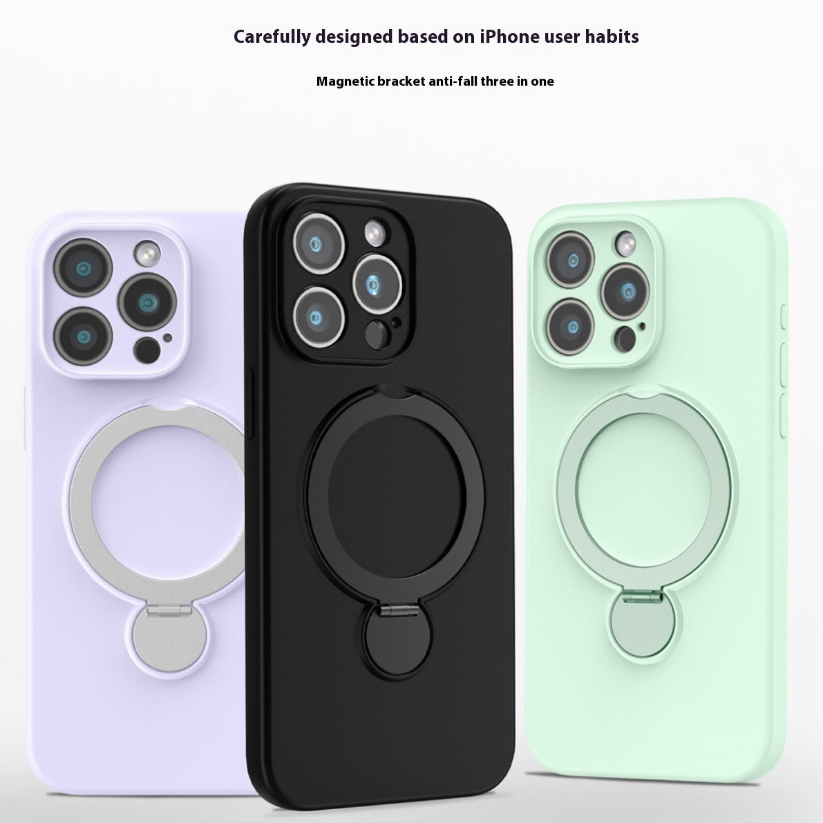 Liquid Silicone Magnetic Bracket Phone Case Applicable Anti-fall