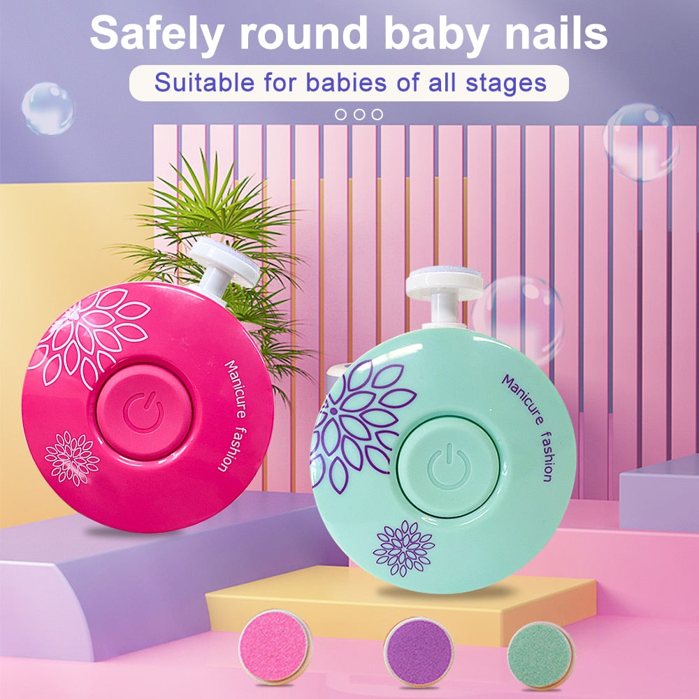 ELERA New Baby Electric Nail Trimmer Kid Nail Polisher Tool Baby Care Kit Manicure Set Easy To Trim Nail Clippers For Newborn - Ectron Online