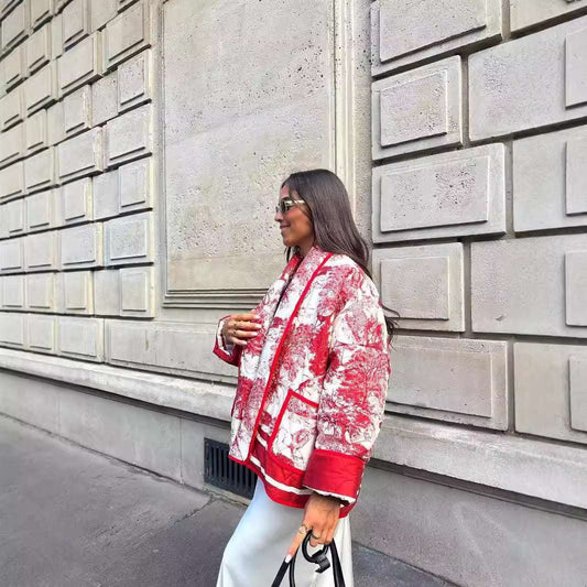 Colorful Cotton Jacket - 6-Color Print Women's 6-color Printing Cotton Jacket | Ectron Online