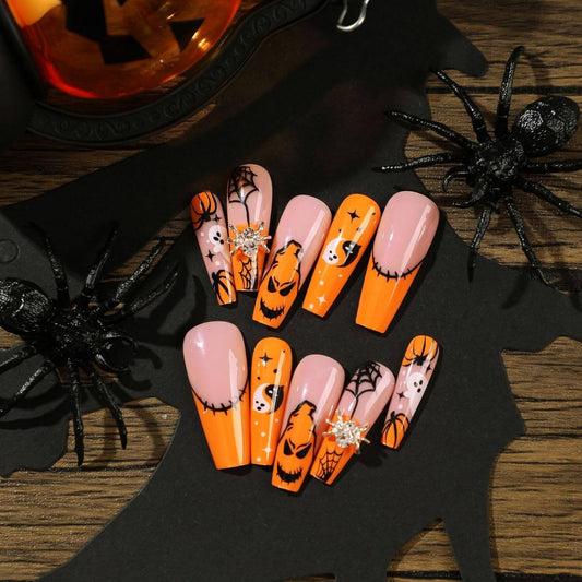 24pcs Halloween Press-On Nails 24 PCS Press On False Nails Short Medium | Ectron Online