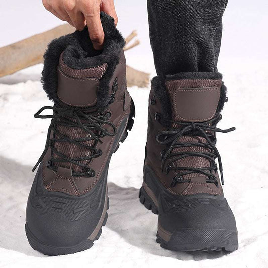 Fleece-lined Warm Plus Size High-top Men's Boots
