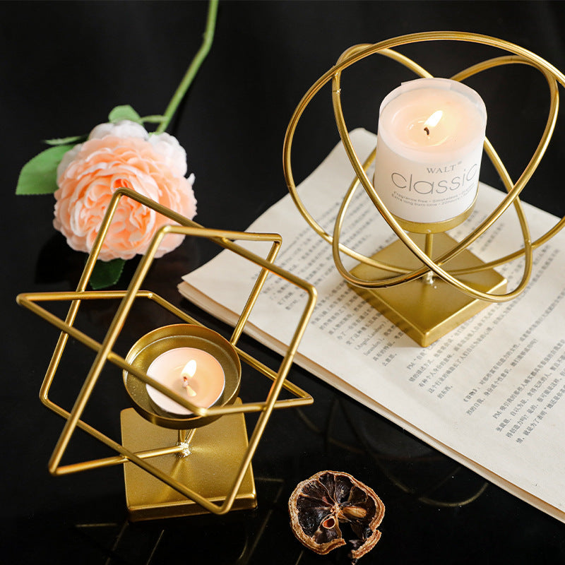 Nordic Light Luxury Golden Candlestick Ornaments