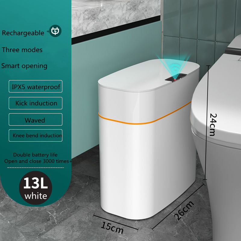 Smart Trash Can With Lid For Bedroom And Living Room Kitchen Storage Box Trash Can Induction Small Car Box Automatic Smart Dustbin Smart Trash Bin - Ectron Online