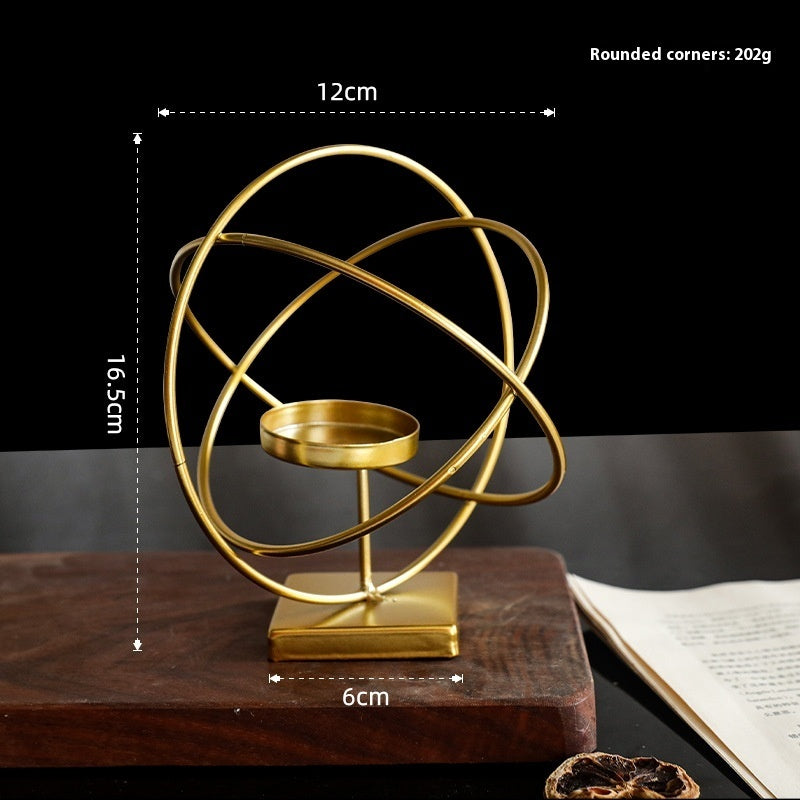 Nordic Light Luxury Golden Candlestick Ornaments