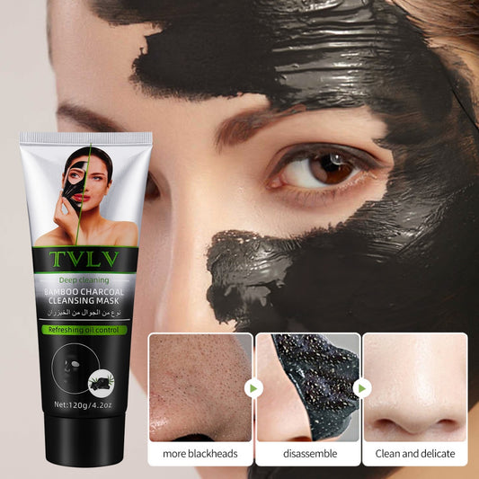 Bamboo Charcoal Cleaning Facial Mask - Deep Pore Detox & Oil Control