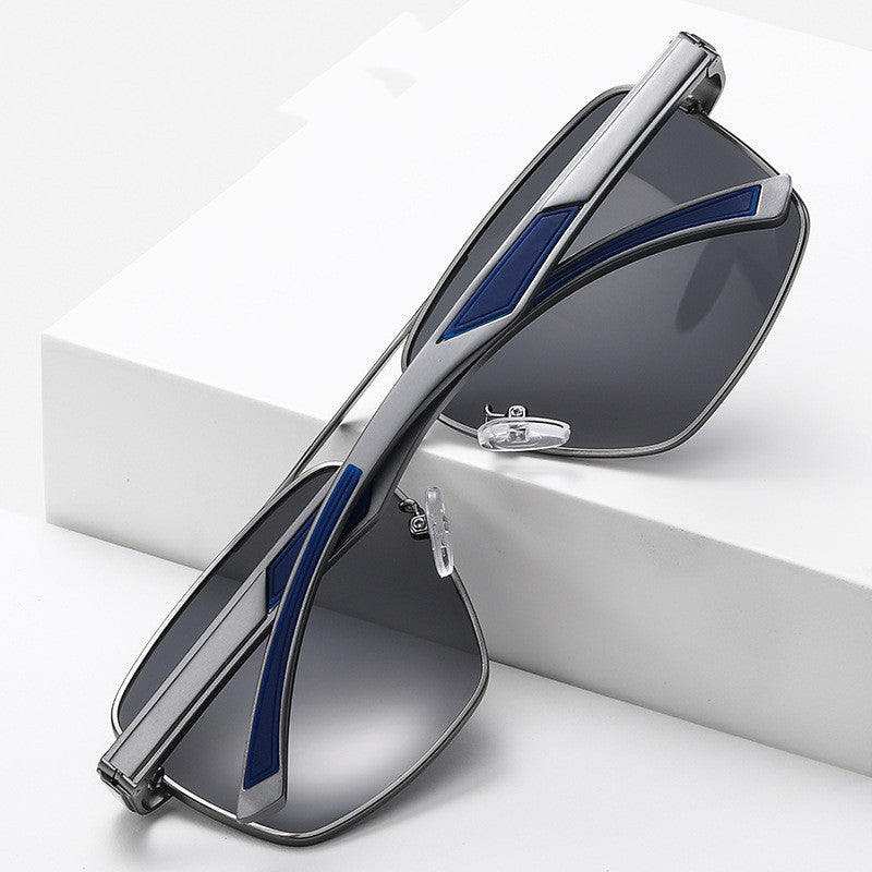 Fashion Metal Large Frame Men's Double Beam Driving Night Vision Sunglasses