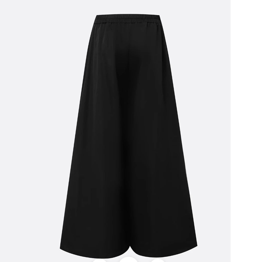 Cities Solid Color Wide-leg Pants No Belt