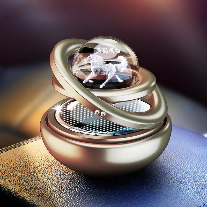 Solar Rotating Car Aroma Decoration Aluminum Alloy - Ectron Online