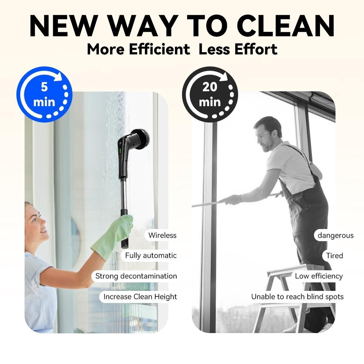 Electric Cleaning Brush & Spin Scrubber for Home