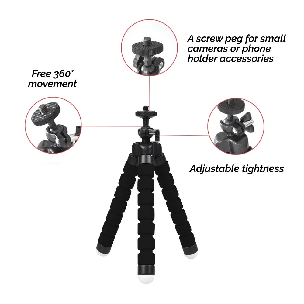 Flexible Small Octopus Mount Mini Tripod Bluetooth Remote Stand Holder I Phone - Ectron Online