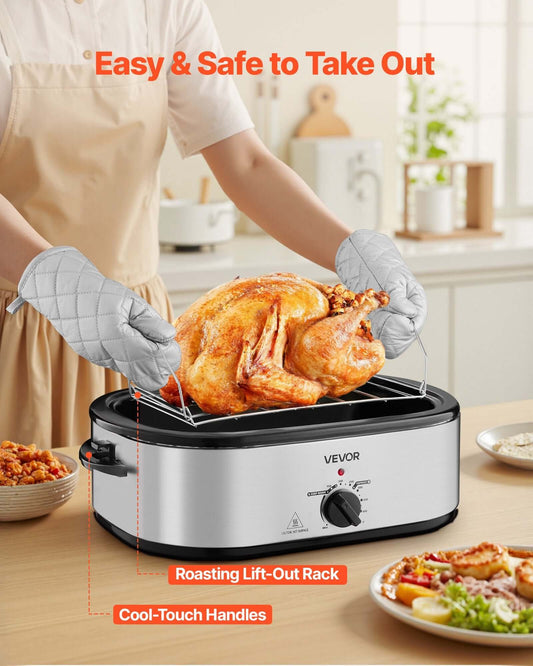 20QT Electric Roaster Oven - Self-Basting Roasting Pan