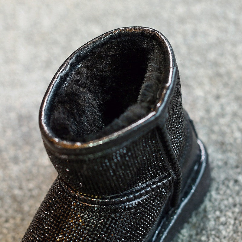 New plus velvet fashion children's mid-boots