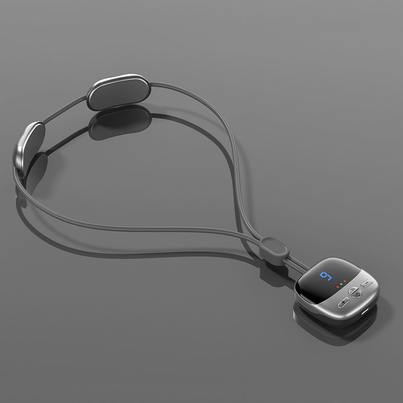 2024 Mini Portable Hanging Neck Massager With Heat Electric EMS TENS Pulse Hot Compress Smart Cervical Spine Massager Shoulder