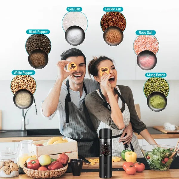 Gravity Electric Salt and Pepper Grinder Set - Automatic Battery Powered