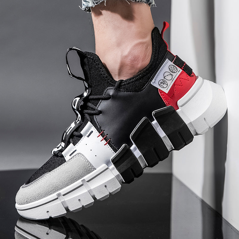 Leather panel casual sneakers