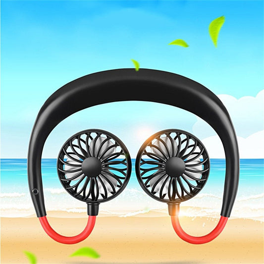 Charging portable lazy fan student desktop fan hanging neck fan - Ectron Online
