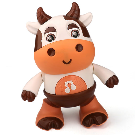 Singing and dancing cute little cow Music light swing dancing robot electric doll Baby children's toys - Ectron Online