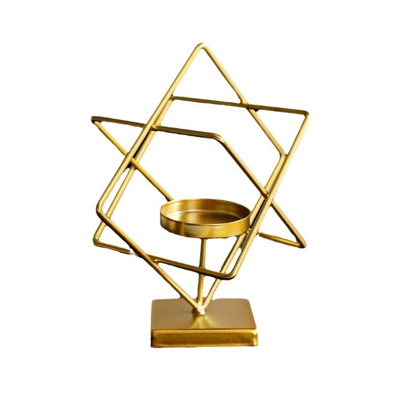Nordic Light Luxury Golden Candlestick Ornaments