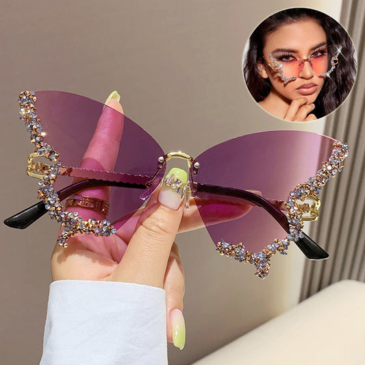 Luxurious & Unique: Diamond Butterfly Sunglasses Sunglasses | Ectron Online