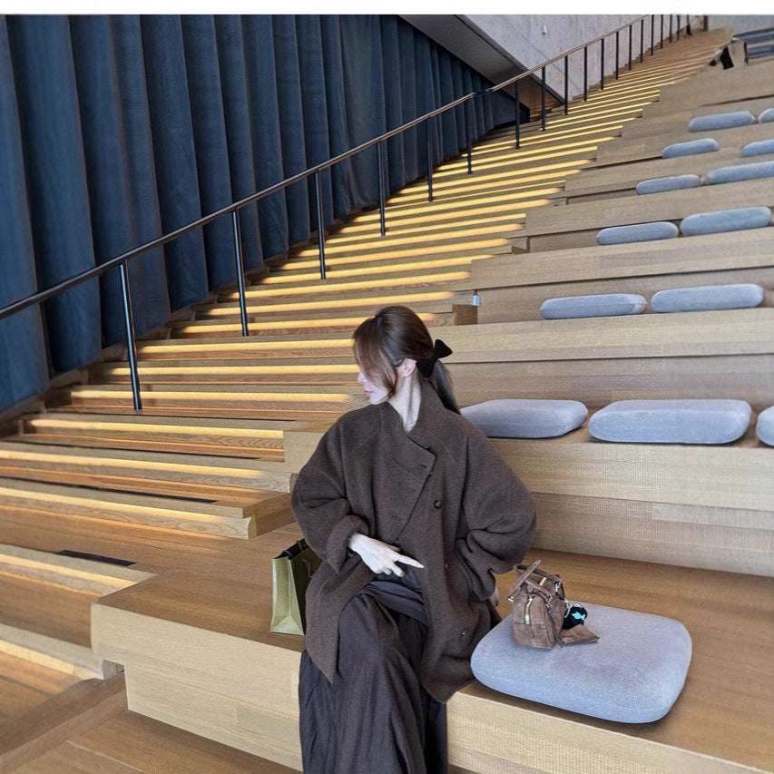 Short Cashmere Double-Faced Wool Coat - Luxury Outerwear Cashmere Double-faced Woolen Goods Short | Ectron Online