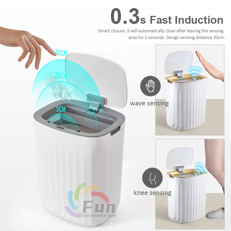 Smart Trash Can With Lid For Bedroom And Living Room Kitchen Storage Box Trash Can Induction Small Car Box Automatic Smart Dustbin Smart Trash Bin - Ectron Online