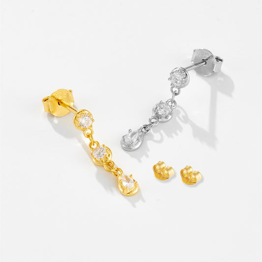 Tassel Diamond Short Eardrops Stud Earrings