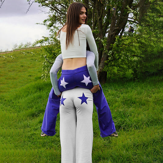 European And American Contrast Color High Elastic Sports Embroidery XINGX Printed Straight Casual Pants For Women