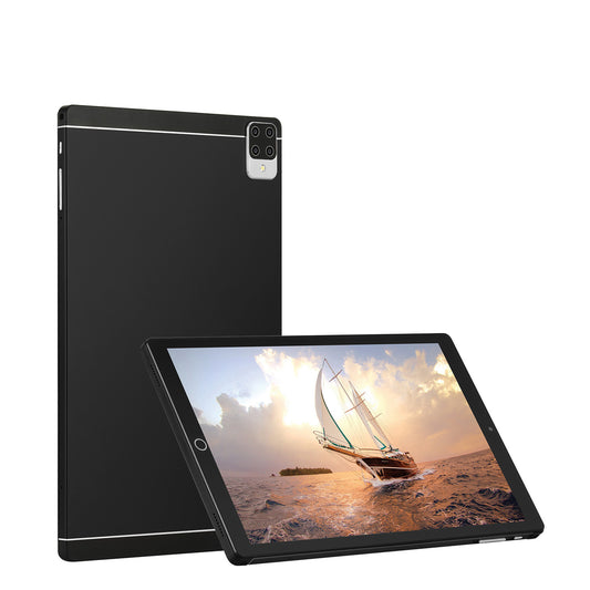 Black tablet case with a scenic design on a white background