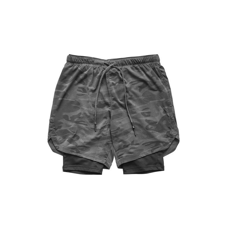 Running Shorts Men 2 In 1 Double-deck Quick Dry GYM Fitness Jogging Workout Pants