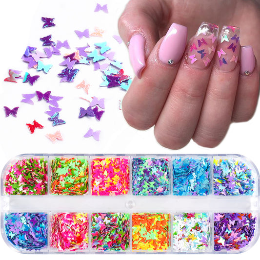 Symphony butterfly sequin nail decoration - Ectron Online