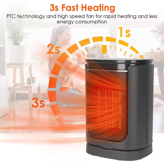 1500W Electric Space Heater Ceramic Heater Fan 90 Degree Oscillating Heating Fan With 3 Modes Remote Control Digital Display Tip-over Overheating Protection For Home Office 1500W Electric Space Heater Ceramic Heat | Ectron Online