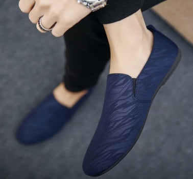 Casual tide shoes dark pattern peas shoes men's one pedal lazy shoes