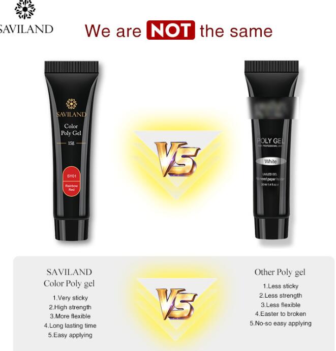 15g Colored Crystal Nail Extension Glue - Professional Poly Nail Gel