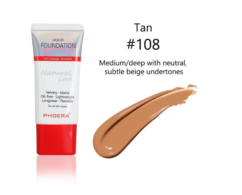 Matte Silky Tube Liquid Foundation - Long-Wear Hydrating Base for Women