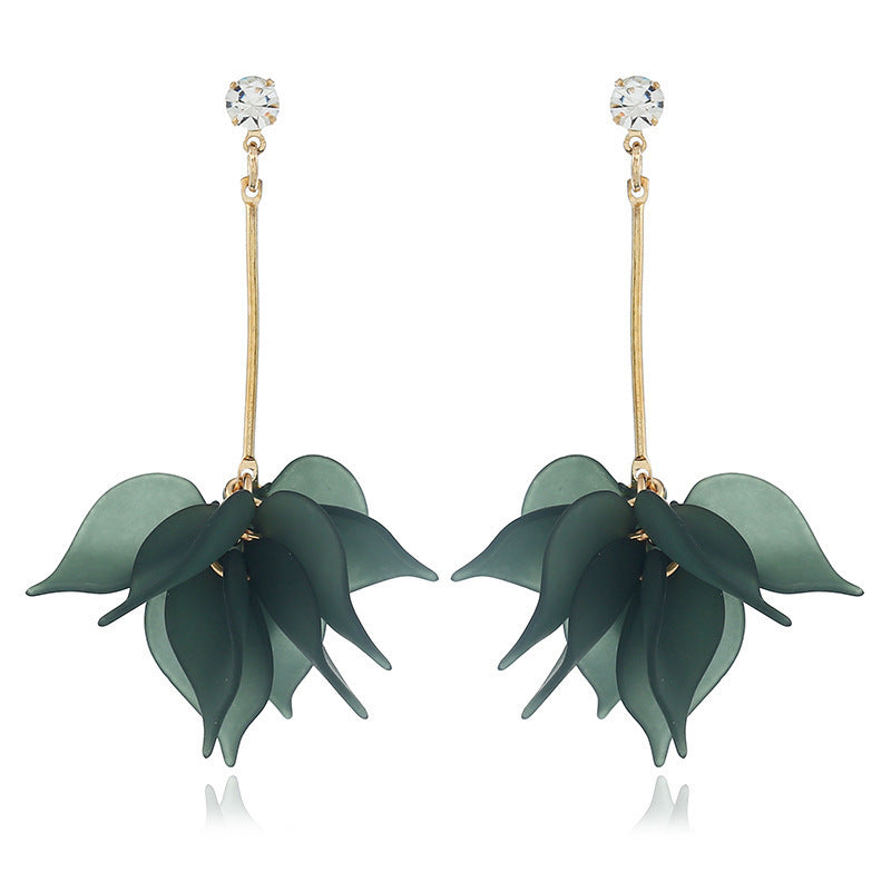 Creative Frosted Multi-Layer Petal Soft Girl Earrings