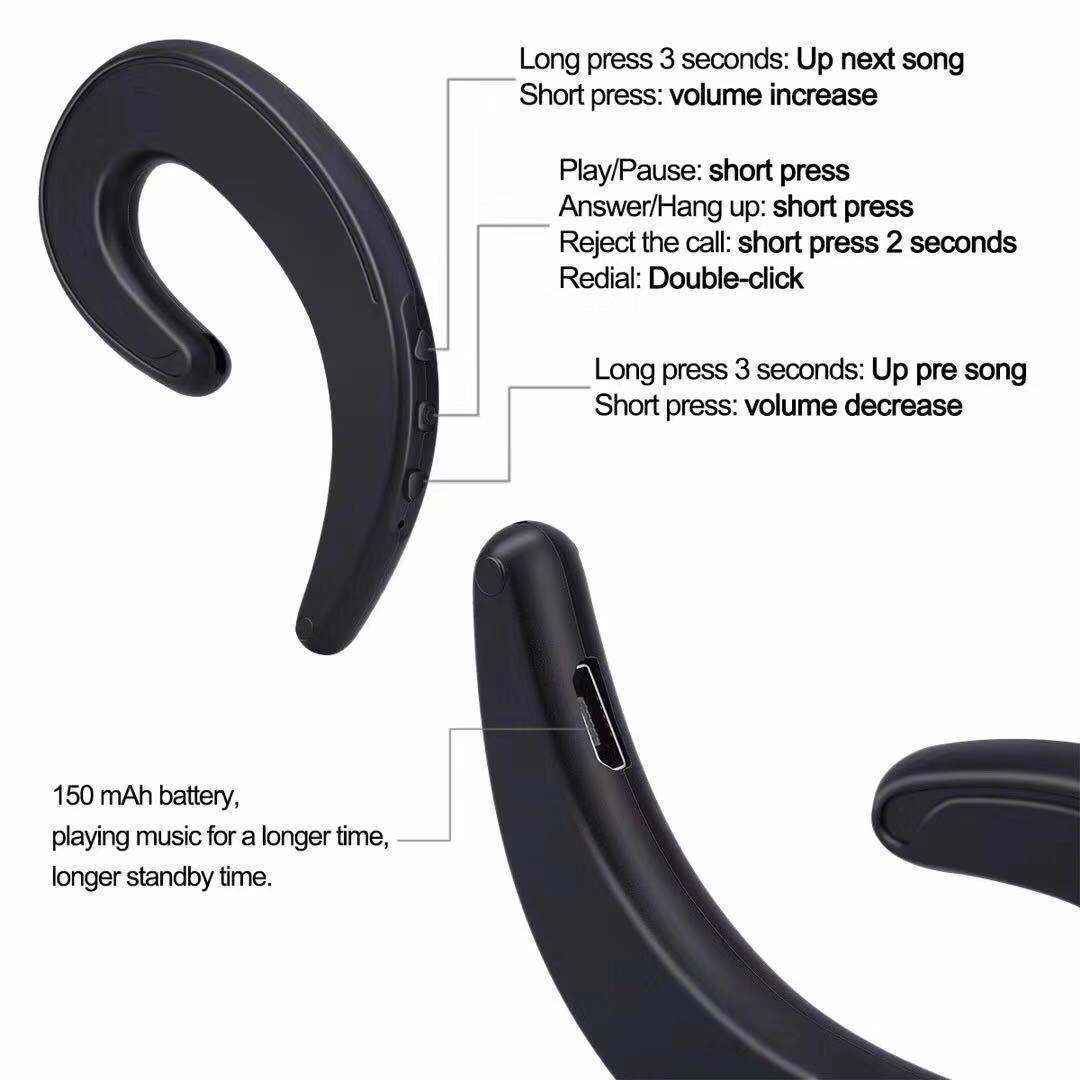 Compatible with Apple , Bluetooth Painless Exercise With Wireless Earphones With Ear-hook Earphones