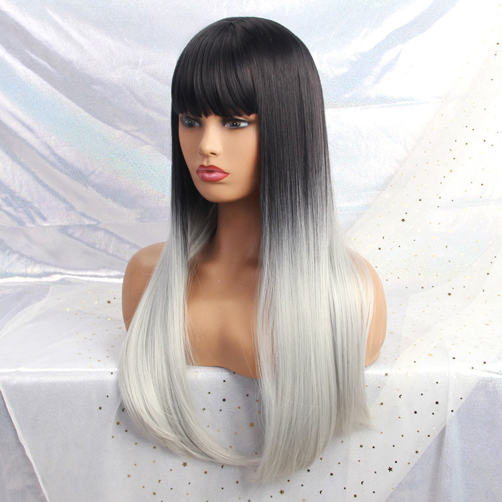 Gradient Dyeing Long Section Bleached Long Straight Hair - Ectron Online