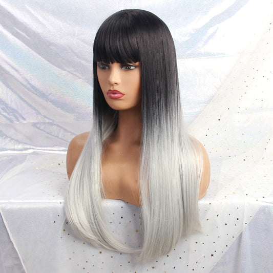 Gradient Dyeing Long Section Bleached Long Straight Hair - Ectron Online