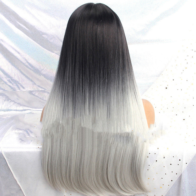 Gradient Dyeing Long Section Bleached Long Straight Hair - Ectron Online