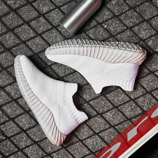 New Children's One-Step Net Shoes Breathable Soft Bottom Spring And Autumn White Shoes