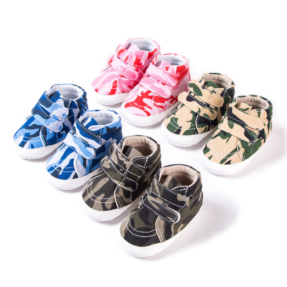 Double Strap Baby Shoes Camouflage Canvas