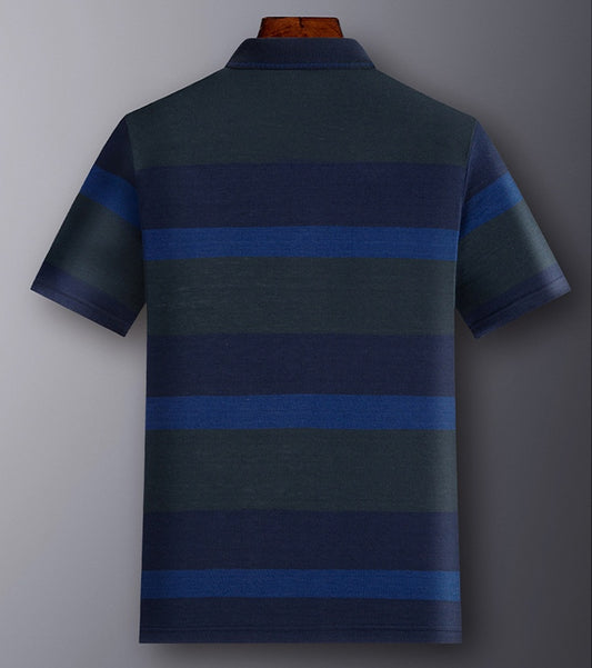 Colorblock Men's Short Sleeved Striped T Shirt
