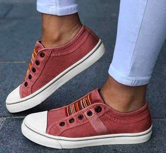 Laceless Canvas Casual Shoes Fashion Sneakers Flat Platform Loafers