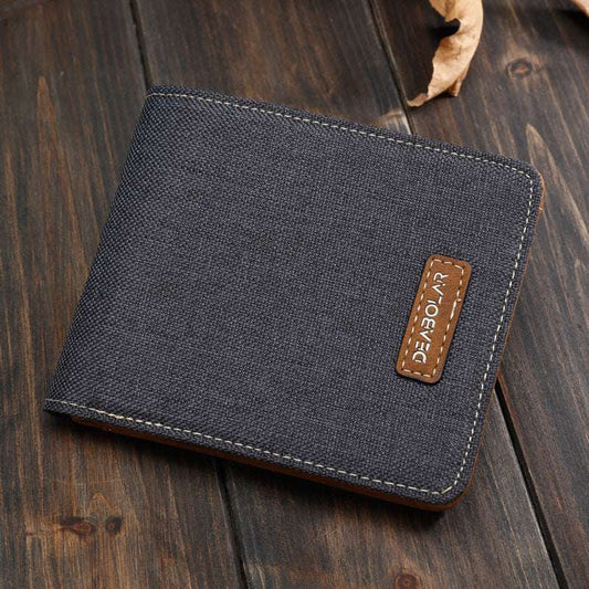 Ultra-Thin Canvas Wallet for Men Hot-Selling Men's Short Wallet Student J | Ectron Online